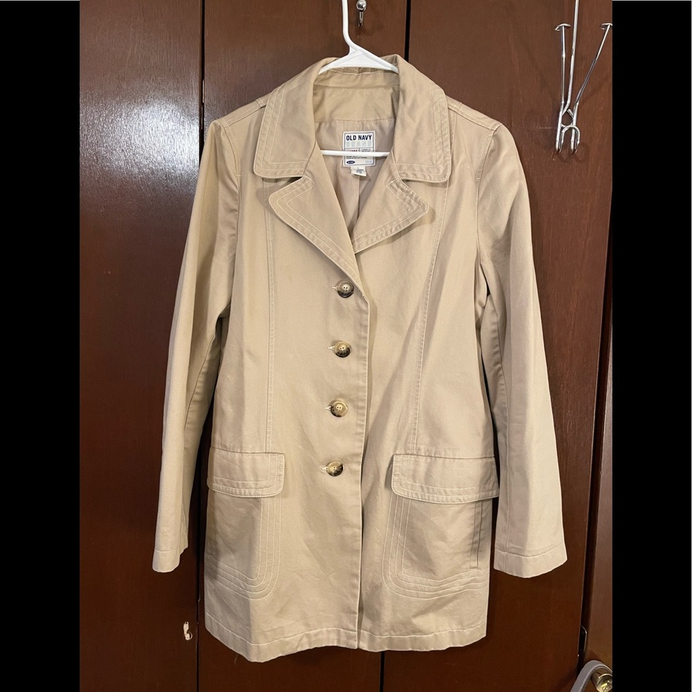 Tan trench coat